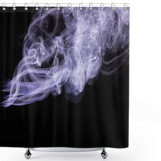 Personality  Purple Colorful Flowing Smoke On Black Background Shower Curtains