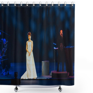 Personality  Maria Callas During Maria Callas - Hologram Tour, Music Concert In Padova, November 15 2019 - LPS/Pietro Rizzato Shower Curtains