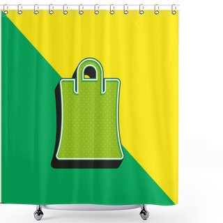 Personality  Big Shopping Bag Green And Yellow Modern 3d Vector Icon Logo Shower Curtains