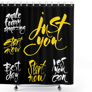 Personality  Motivational Lettering Positive Message Shower Curtains