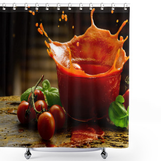 Personality  Tomato Sauce Shower Curtains