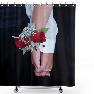 Personality  Red Rose Wrist Corsage Shower Curtains