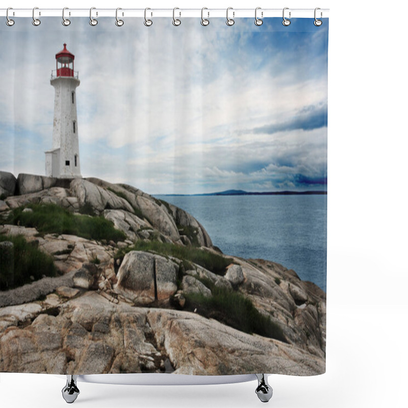 Personality  The Lighthouse At Peggy's Cove In Nova Scotia Canada. Shower Curtains