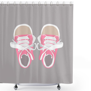 Personality  Baby Shoes Shower Curtains