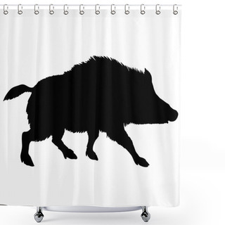 Personality  Boar Silhouette Black Wild Shower Curtains