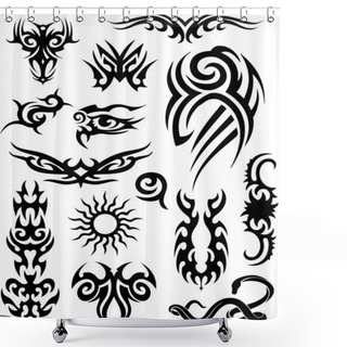 Personality  Tattoo Tribal Shower Curtains