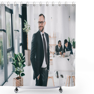Personality  Handsome Young Businessman Shower Curtains