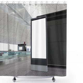 Personality  Blank Billboard In Airport Shower Curtains