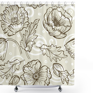 Personality  Vector Flower Pattern Shower Curtains