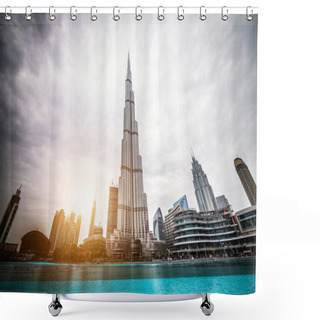 Personality  Burj Khalifa Tower Shower Curtains