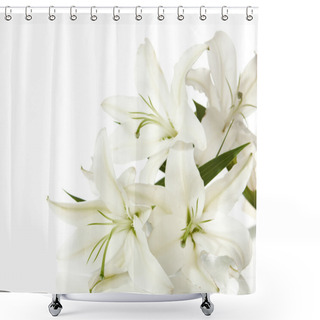 Personality  White Lily Shower Curtains