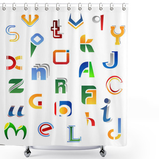 Personality  Full Alphabet Symbols Shower Curtains