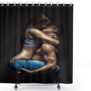 Personality  Beautiful Loving Couple Shower Curtains