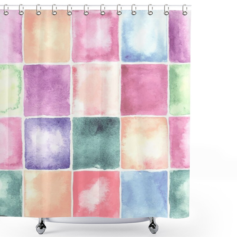 Personality  Square Watercolor Background. Shower Curtains