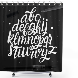 Personality  Vector Cursive Alphabet In The Style Of Lettering And Calligraphy.  Shower Curtains