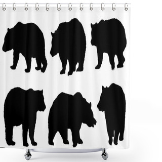 Personality  Bear Silhouettes Shower Curtains