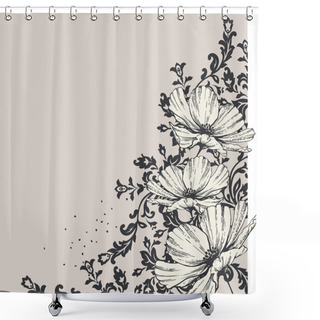 Personality  Floral Background With Blooming Flowers Shower Curtains