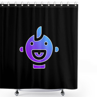 Personality  Baby Blue Gradient Vector Icon Shower Curtains