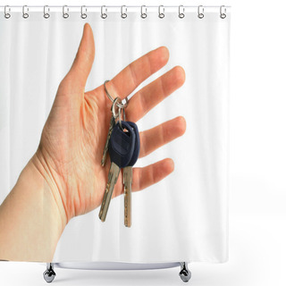 Personality  Keys In A Hand Shower Curtains