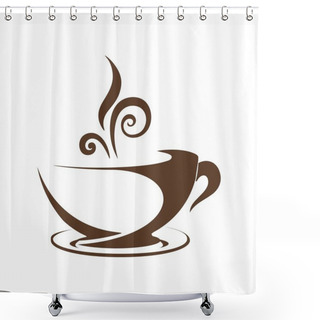 Personality  Coffee&tea Logo Symbol Vector Shower Curtains