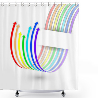 Personality  Vector Arrow From The Rainbow Stripes Shower Curtains