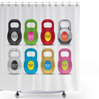 Personality  Set Icons From Eight Multicoloured Weights Shower Curtains