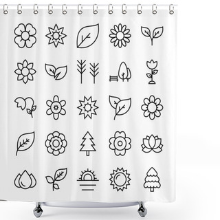 Personality  Nature, Park Vector Icons 4 Shower Curtains
