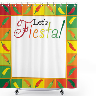 Personality  Funky Fiesta Card In Vector Format.  Shower Curtains