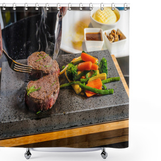 Personality  Steak Cooked On Lava-stone Shower Curtains