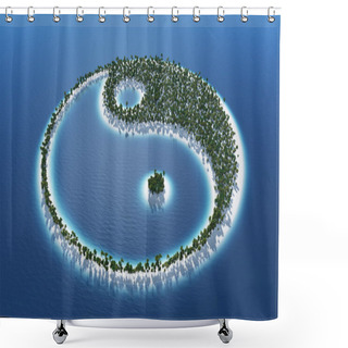 Personality  Yin And Yang - Island Concept 2 Shower Curtains