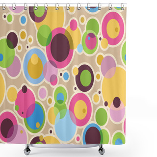 Personality  A Layered Pattern Effect With Circles Of Color Shower Curtains