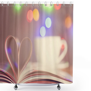 Personality  Book With Heart Shower Curtains