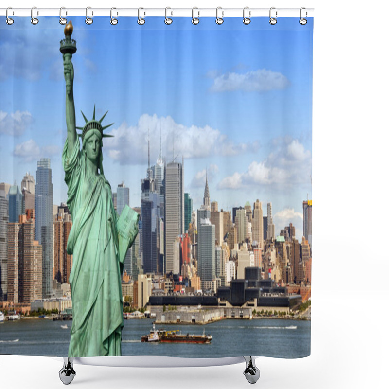 Personality  New york cityscape, tourism concept photograph shower curtains