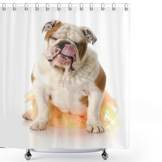 Personality  Happy Dog Shower Curtains