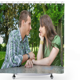 Personality  Couple Holding Hands  Shower Curtains
