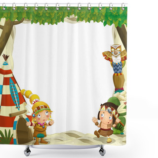 Personality  Frame For Different Usage With Indian Characters Shower Curtains