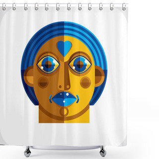 Personality  Graphic Illustration, Person Portrait Shower Curtains