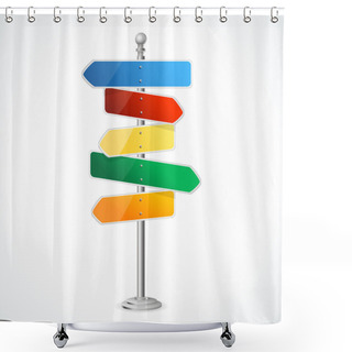 Personality  Direction Road Signs Shower Curtains