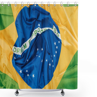 Personality  Close Up View Of Brazilian Flag Background Shower Curtains