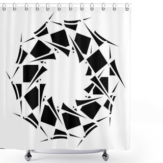 Personality  Circular And Radial Abstract Mandalas, Motifs, Decoration Design Elements. Black And White Generative Geometric And Abstract Art Shapes Shower Curtains