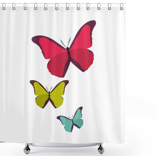 Personality  Colorful Beauty Nature Butterflys Animal Flying Vector Illustration Shower Curtains