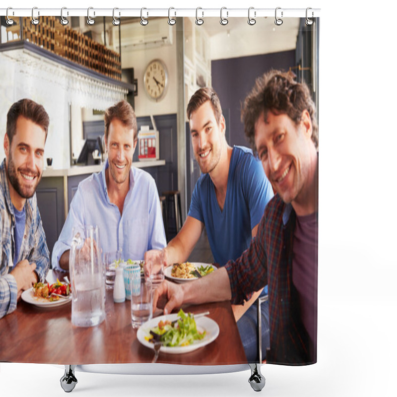 Personality  Men Having Lunch In A Restaurant Shower Curtains