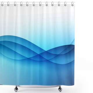 Personality  Abstract Blue Color Wave Design Element. Shower Curtains