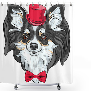 Personality  Vector Hipster Dog Chihuahua Breed Smiling Shower Curtains