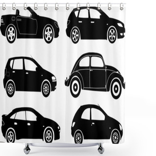 Personality  Silhouette Cars, Vector Shower Curtains