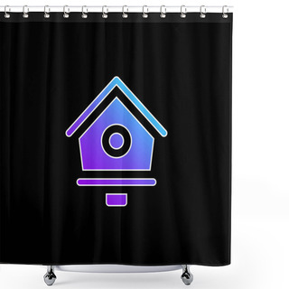 Personality  Bird House Blue Gradient Vector Icon Shower Curtains