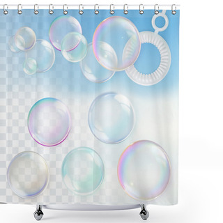 Personality  Soap Bubbles With Transparency Shower Curtains