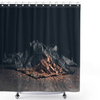 Personality  Crushed And Shredded Chocolate Shower Curtains