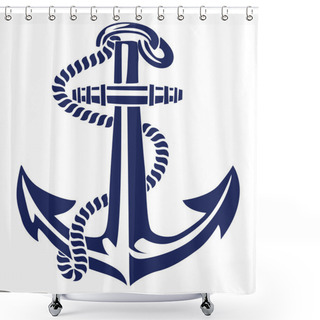 Personality  Anchor Stencil Vector Shower Curtains