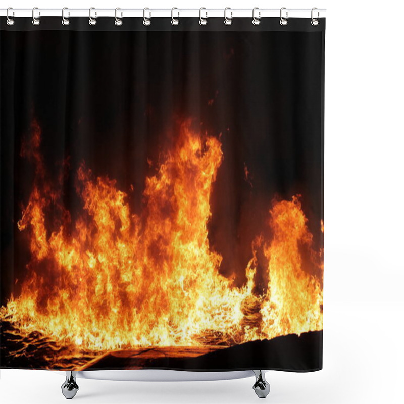 Personality  Big fire on the dark background shower curtains